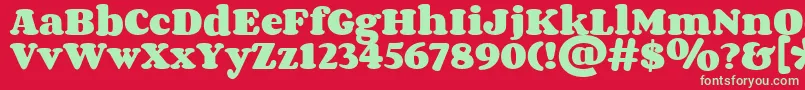 CorbenBold Font – Green Fonts on Red Background