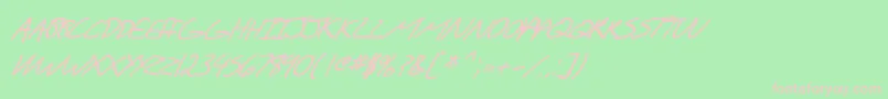 SfScribbledSansScBoldItalic Font – Pink Fonts on Green Background