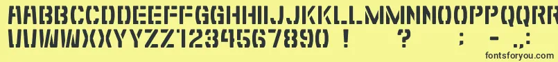 GomariceShibuyaZero Font – Black Fonts on Yellow Background