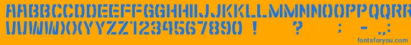 GomariceShibuyaZero Font – Blue Fonts on Orange Background