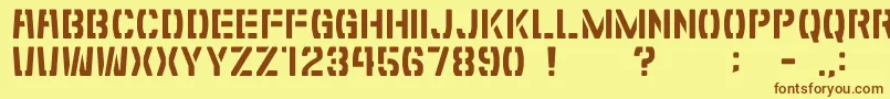 GomariceShibuyaZero Font – Brown Fonts on Yellow Background