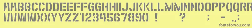 GomariceShibuyaZero Font – Gray Fonts on Yellow Background
