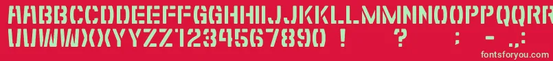GomariceShibuyaZero Font – Green Fonts on Red Background