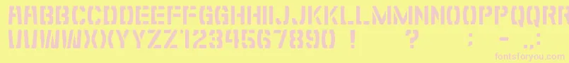 GomariceShibuyaZero Font – Pink Fonts on Yellow Background