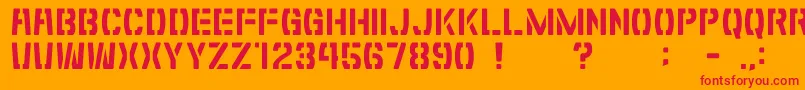 フォントGomariceShibuyaZero – オレンジの背景に赤い文字