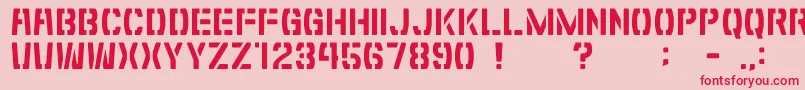 フォントGomariceShibuyaZero – ピンクの背景に赤い文字
