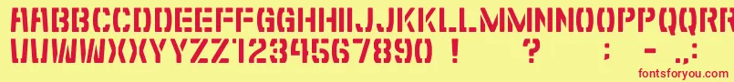 GomariceShibuyaZero Font – Red Fonts on Yellow Background