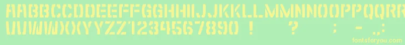 GomariceShibuyaZero Font – Yellow Fonts on Green Background