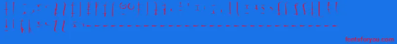 Czcionka LswDrachenklaueSamys0.1 – czerwone czcionki na niebieskim tle