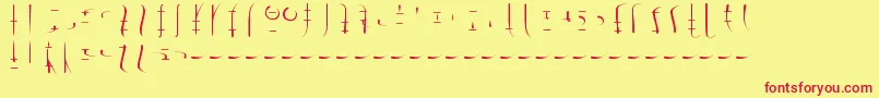 fuente LswDrachenklaueSamys0.1 – Fuentes Rojas Sobre Fondo Amarillo