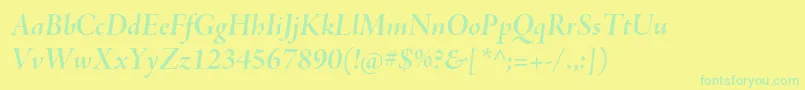 AjensonproBolditdisp Font – Green Fonts on Yellow Background