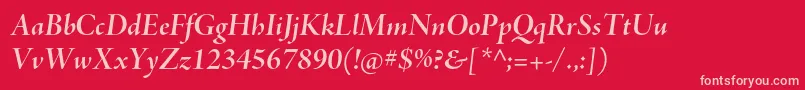 AjensonproBolditdisp Font – Pink Fonts on Red Background