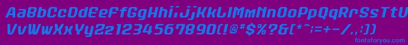 StanleyAlphabetoblique Font – Blue Fonts on Purple Background