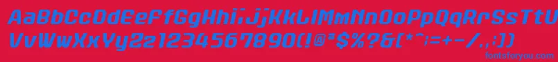 Czcionka StanleyAlphabetoblique – niebieskie czcionki na czerwonym tle