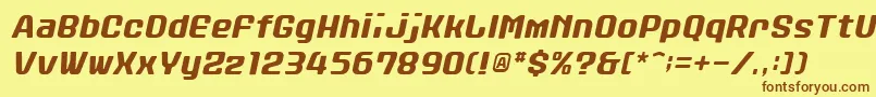 StanleyAlphabetoblique Font – Brown Fonts on Yellow Background