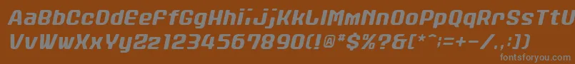 Weitere Informationen zur StanleyAlphabetoblique-Schriftart StanleyAlphabetoblique-Schriftart – Graue Schriften auf braunem Hintergrund