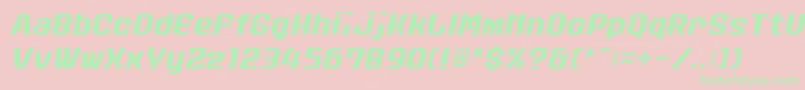 StanleyAlphabetoblique Font – Green Fonts on Pink Background