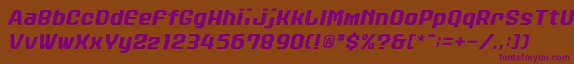 StanleyAlphabetoblique-fontti – violetit fontit ruskealla taustalla