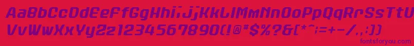 Czcionka StanleyAlphabetoblique – fioletowe czcionki na czerwonym tle