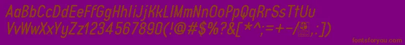 Шрифт TypoQuikItalicDemo – коричневые шрифты на фиолетовом фоне