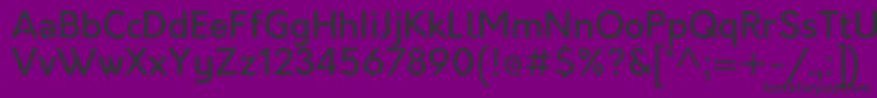 Fonte OrkneyMedium – fontes pretas em um fundo violeta
