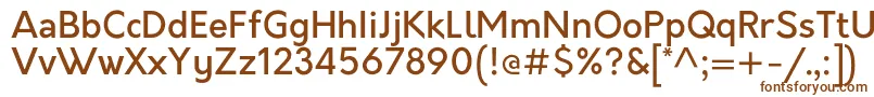 OrkneyMedium-Schriftart – Braune Schriften auf weißem Hintergrund