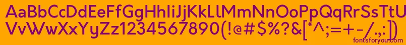 OrkneyMedium Font – Purple Fonts on Orange Background