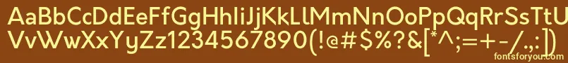 OrkneyMedium-fontti – keltaiset fontit ruskealla taustalla