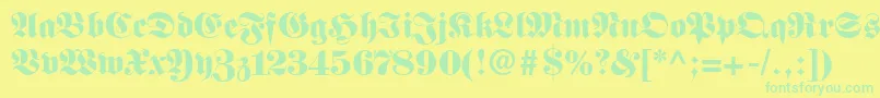 Saiba mais sobre a fonte Frnkstnn Fonte Frnkstnn – fontes verdes em um fundo amarelo