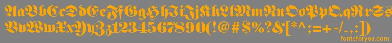 フォントFrnkstnn – オレンジの文字は灰色の背景にあります。