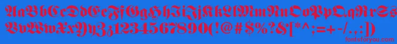 Frnkstnn Font – Red Fonts on Blue Background