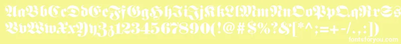 Шрифт Frnkstnn – белые шрифты на жёлтом фоне