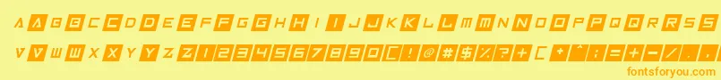 Czcionka InversionzItalic – pomarańczowe czcionki na żółtym tle