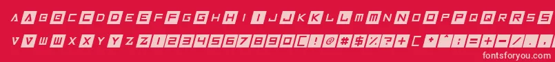 フォントInversionzItalic – 赤い背景にピンクのフォント