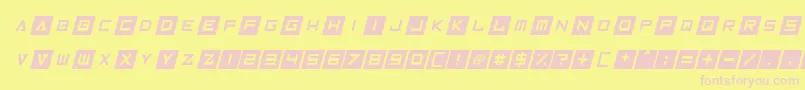 フォントInversionzItalic – ピンクのフォント、黄色の背景
