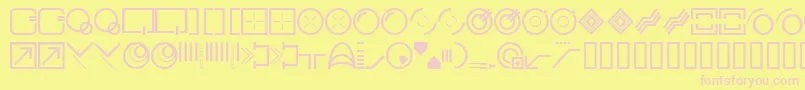 Stylebats-fontti – vaaleanpunaiset fontit keltaisella taustalla