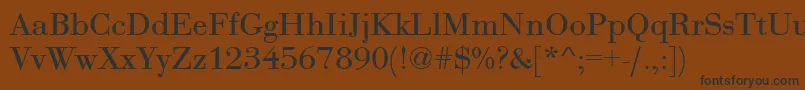 フォントBodoniRoman – 黒い文字が茶色の背景にあります