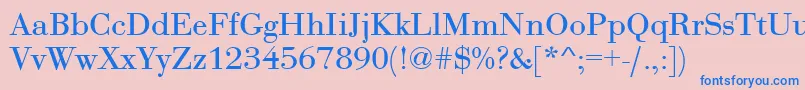 BodoniRomanフォントについての詳細 フォントBodoniRoman – ピンクの背景に青い文字