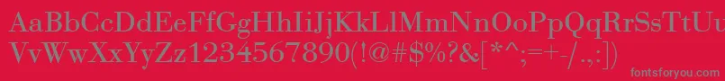 BodoniRoman Font – Gray Fonts on Red Background