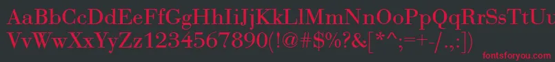 BodoniRoman Font – Red Fonts on Black Background