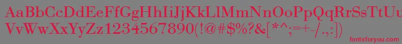 BodoniRoman Font – Red Fonts on Gray Background