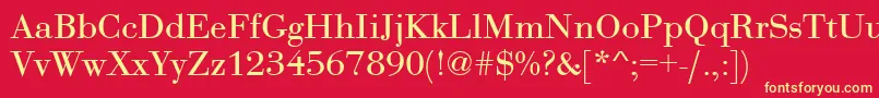 BodoniRoman Font – Yellow Fonts on Red Background