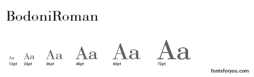 BodoniRoman Font Sizes