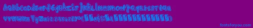 Handshadow Font – Blue Fonts on Purple Background