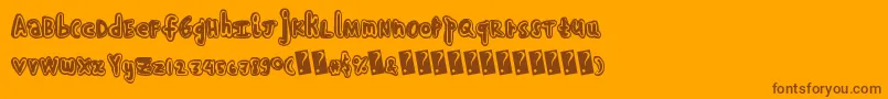 Handshadow Font – Brown Fonts on Orange Background