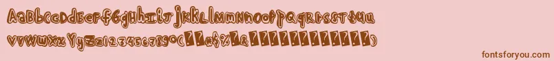 Handshadow Font – Brown Fonts on Pink Background