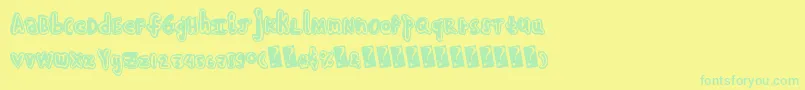 Handshadow Font – Green Fonts on Yellow Background