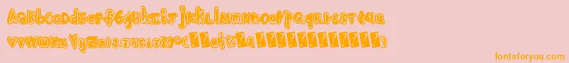 Handshadow Font – Orange Fonts on Pink Background