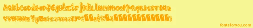 Handshadow Font – Orange Fonts on Yellow Background