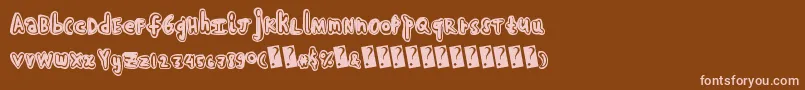 Handshadow Font – Pink Fonts on Brown Background